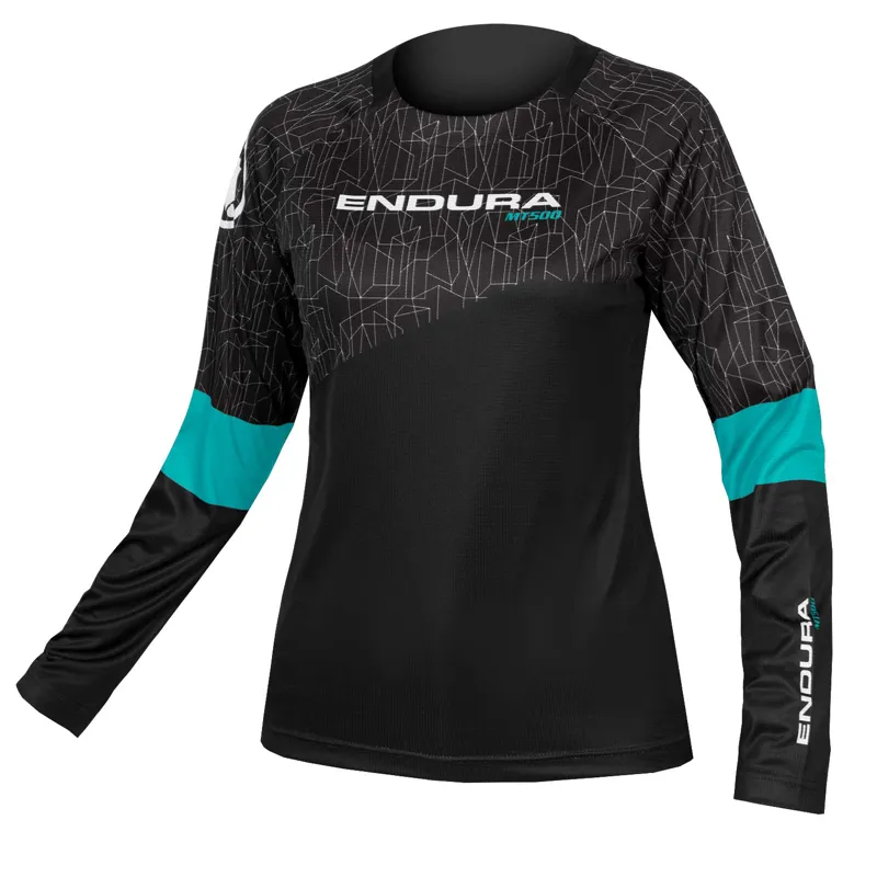 Endura MT500 LTD Print Womens Long Sleeve MTB Jersey in Black