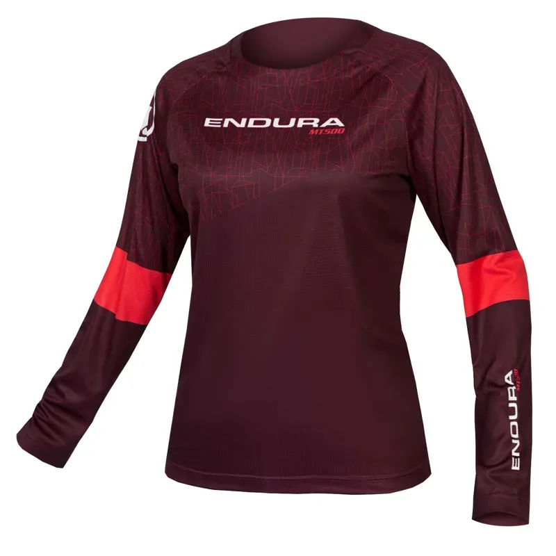 Endura MT500 LTD Print Womens Long Sleeve MTB Jersey in Purple