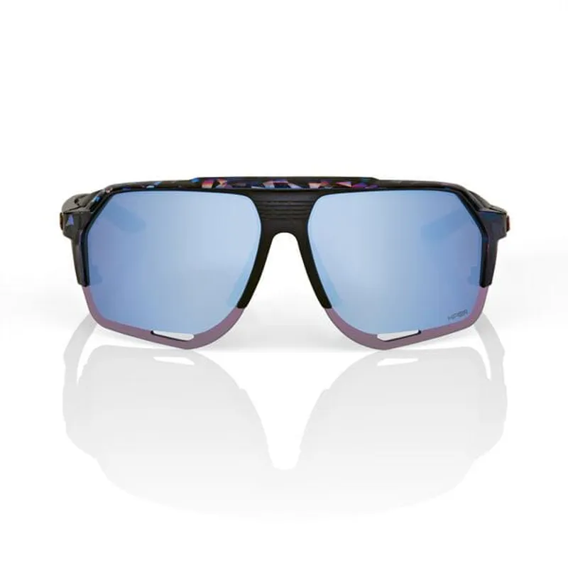 100% Norvik HiPER Blue Multilayer Mirror Sunglasses in Black Holographic-1