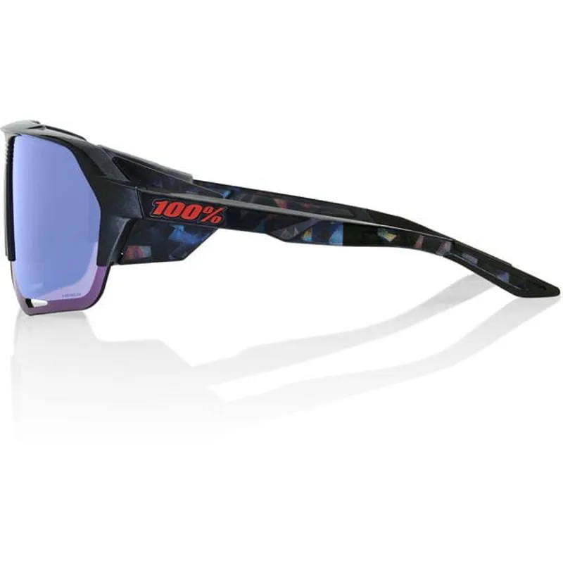 100% Norvik HiPER Blue Multilayer Mirror Sunglasses in Black Holographic-2