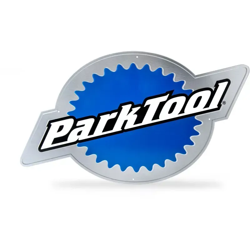 Park Tool MLS-3 Metal Logo Sign in Blue/Silver