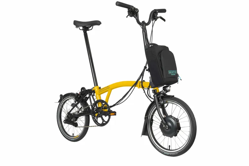 Brompton Electric C-Line H6l Explore High Bar Folding Bike in Bumblebee Yellow