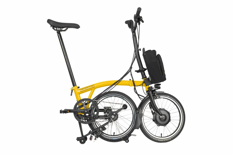 Brompton Electric C-Line H6l Explore High Bar Folding Bike in Bumblebee Yellow-2