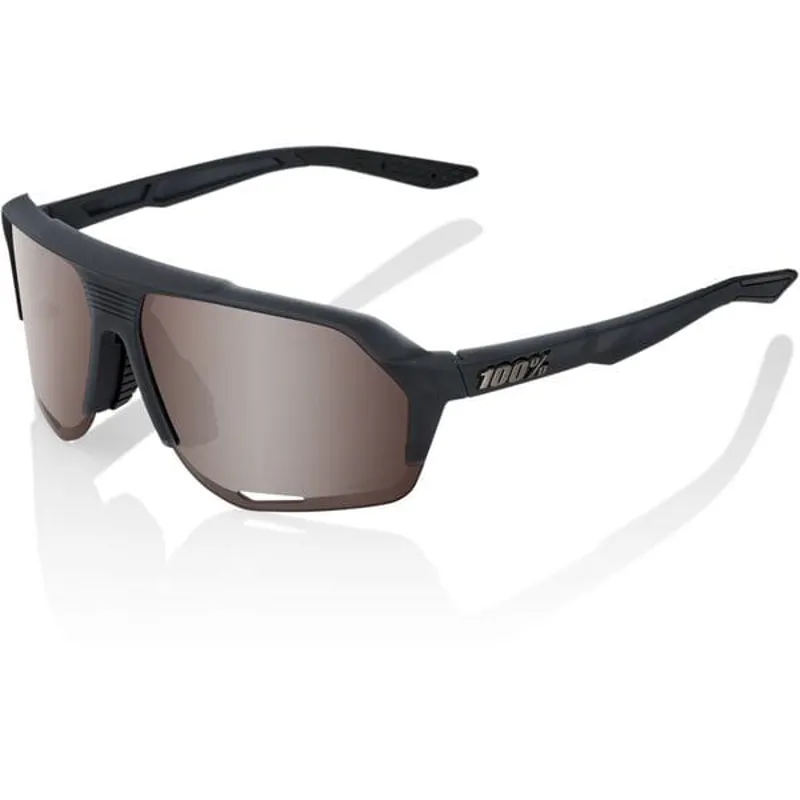 100% Norvik HiPER Crimson Silver Mirror Lens Sunglasses in Soft Tact Black-1